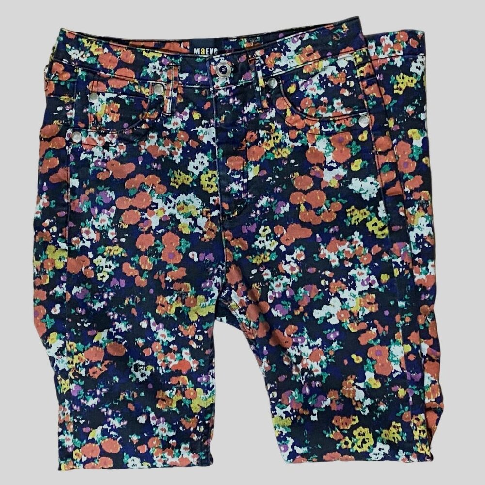 Maeve Navy Floral Ankle Jeans